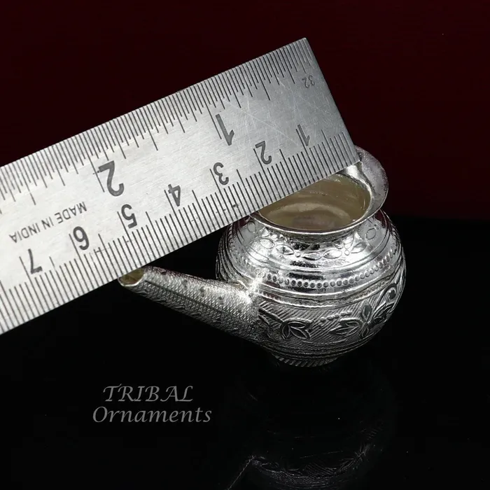 TRIBAL ORNAMENTS Rings 925 Sterling silver handmade plain small karwa chauth Kalash or pot unique silver karwa choth puja article shiva Abhishek kalash pot india su824