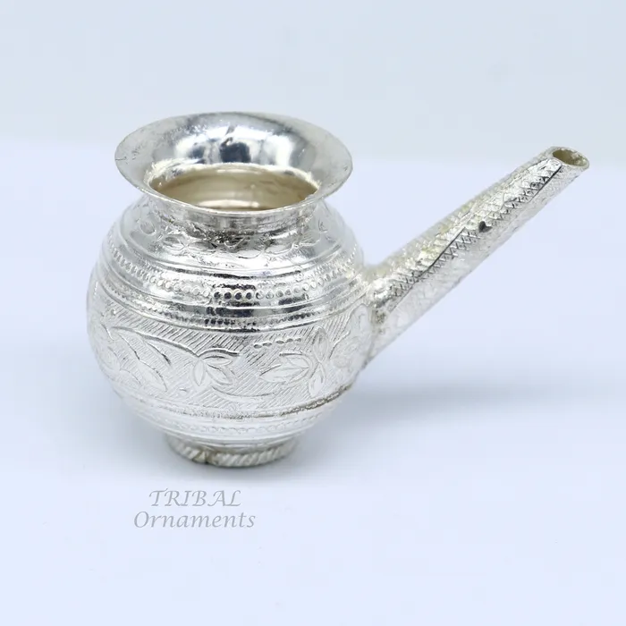 TRIBAL ORNAMENTS Rings 925 Sterling silver handmade plain small karwa chauth Kalash or pot unique silver karwa choth puja article shiva Abhishek kalash pot india su824