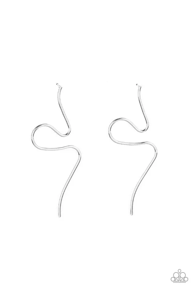 Earrings Paparazzi Jewelry Paparazzi Earring Heavy Metal Minimalist Silver