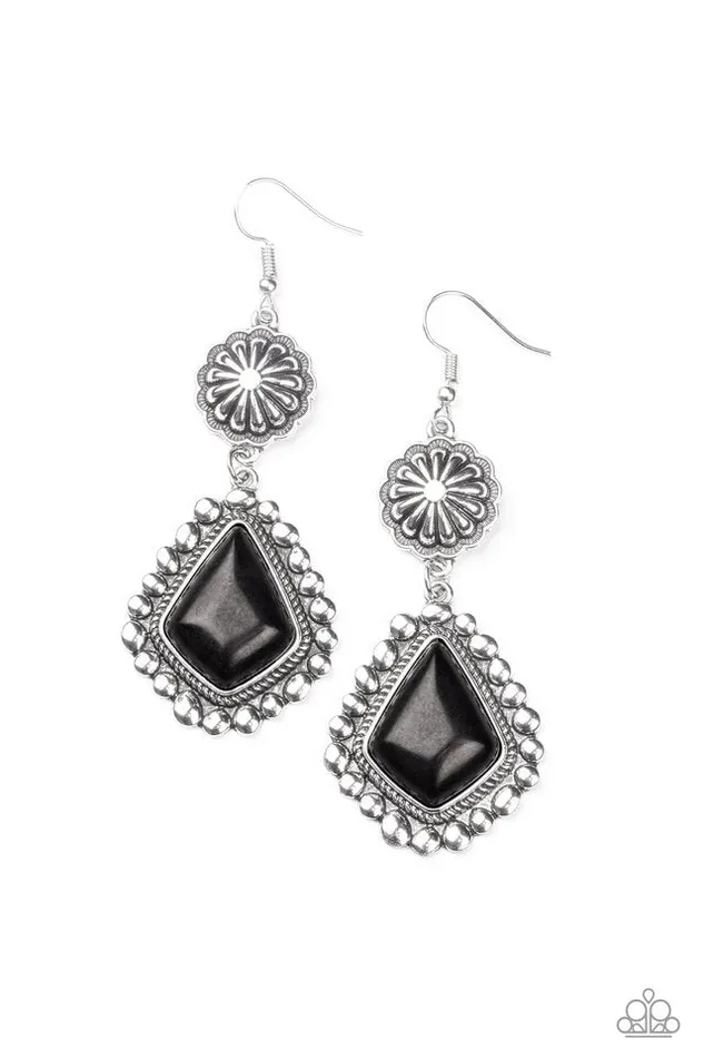Paparazzi Earring Country Cavalier Black Paparazzi Jewelry Earrings