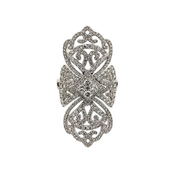 Rings CJ Charles Jewelers 18K White Gold Diamond Lace Ring