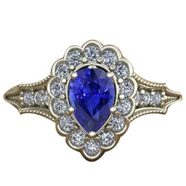 HarryChadEntcom Rings Sapphire Vintage Style Engagement Natural Earth Mined Diamond Ring HarryChadEntcom Rings Sapphire Vintage Style Engagement Natural Earth Mined Diamond Ring