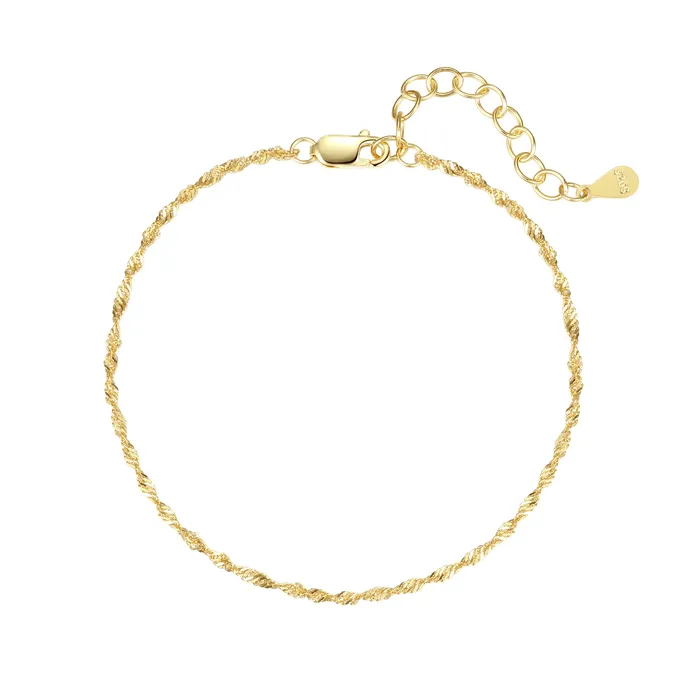 Hey Happiness Fine Singapore Chain Bracelet Sterling Silver Bracelets