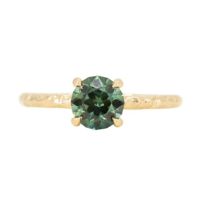 Choice Gems Co Rings 138ct Round Australian Teal Green Blue Sapphire Evergreen Solitaire Ring in 14k Yellow Gold Choice Gems Co Rings 138ct Round Australian Teal Green Blue Sapphire Evergreen Solitaire Ring in 14k Yellow Gold