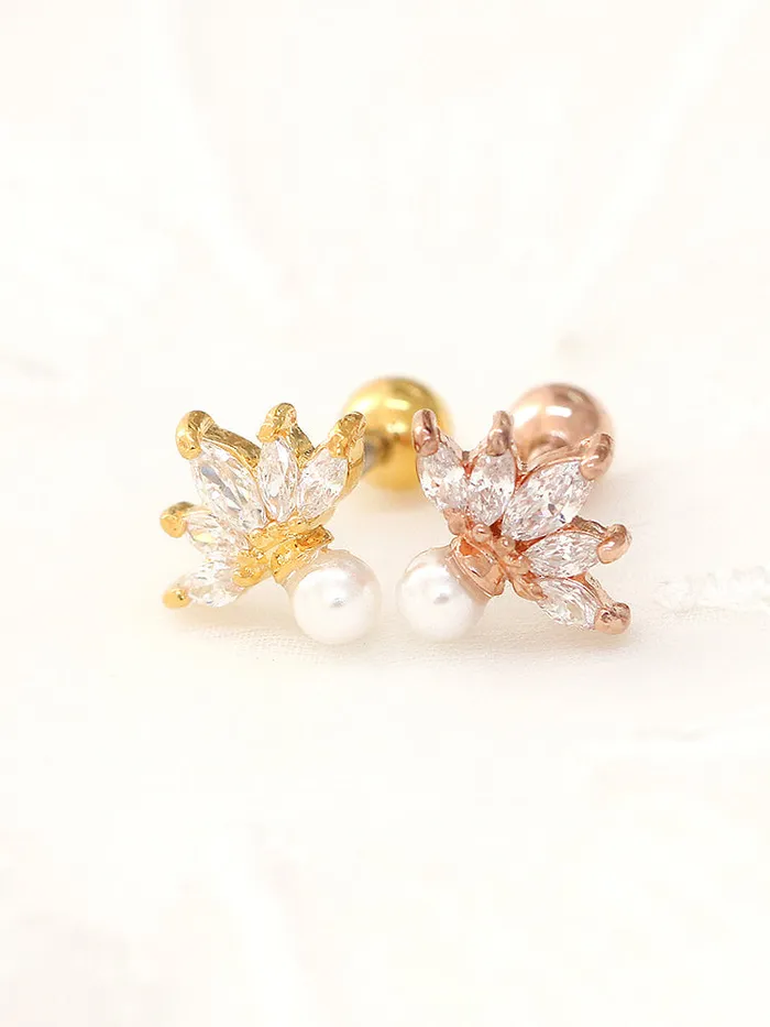 Earrings MinimalBijoux Crown pearl Ear Piercing