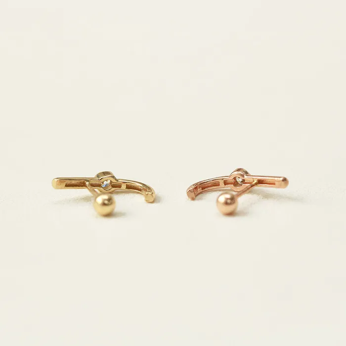 Rings MinimalBijoux 14K Gold Point Cubic Half Ring Earring 20G18G16G