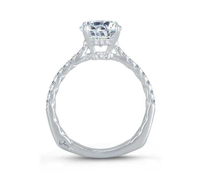 AJAFFE Seasons of Love Round Diamond Engagement Ring Setting 026 ctw International Diamond Center Rings