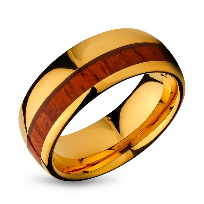 Clean Casting Jewelry Rings Yellow Gold Wedding Ring Koa Wood Wedding Band Tungsten Wedding Ring Shiny Ring Dome Ring Clean Casting Jewelry Rings Yellow Gold Wedding Ring Koa Wood Wedding Band Tungsten Wedding Ring Shiny Ring Dome Ring