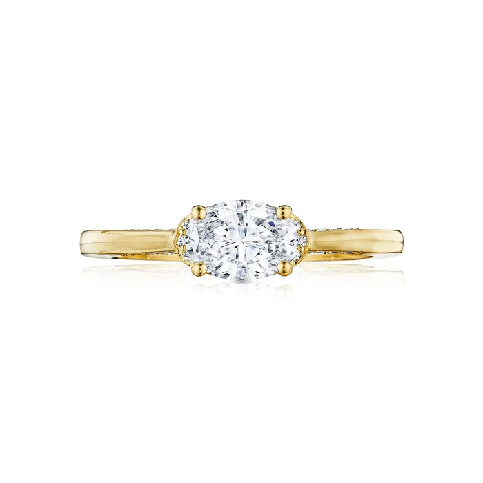 International Diamond Center Tacori 18k Yellow Gold Simply Tacori Oval Diamond Engagement Ring Setting 01 CTW Rings