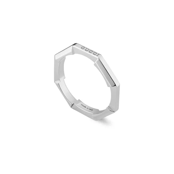 Link to Love Mirrored White Gold Ring Gucci Rings