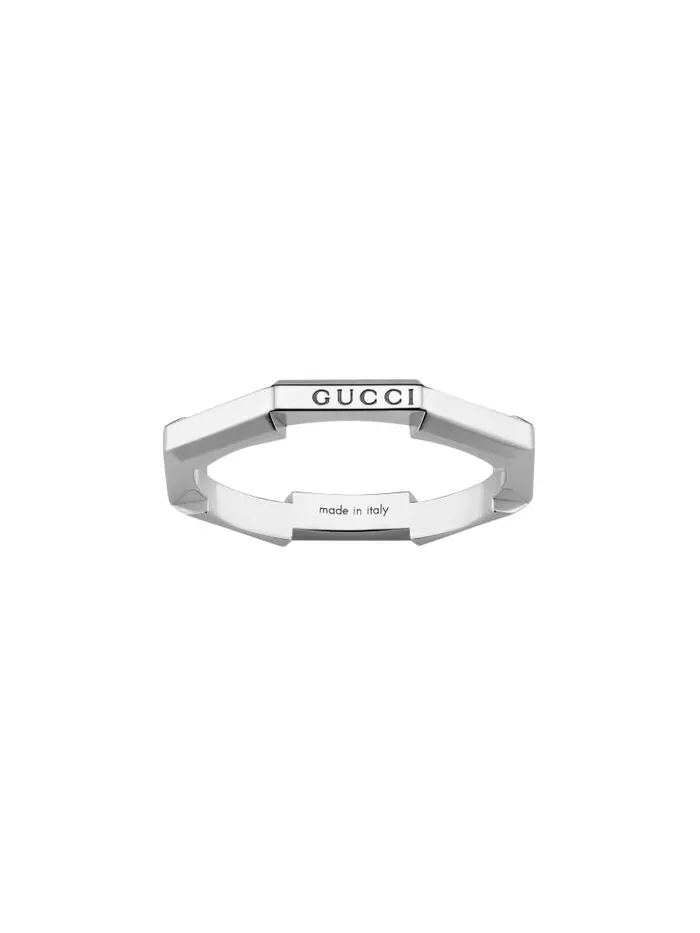 Link to Love Mirrored White Gold Ring Gucci Rings
