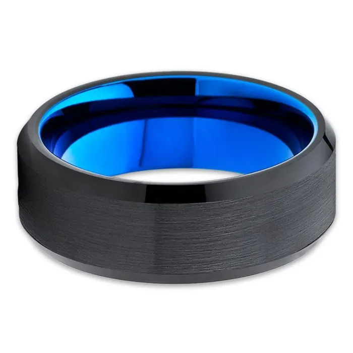 Rings Clean Casting Jewelry Blue Tungsten Ring Blue Wedding Ring Tungsten Carbide Ring Blue Tungsten Band
