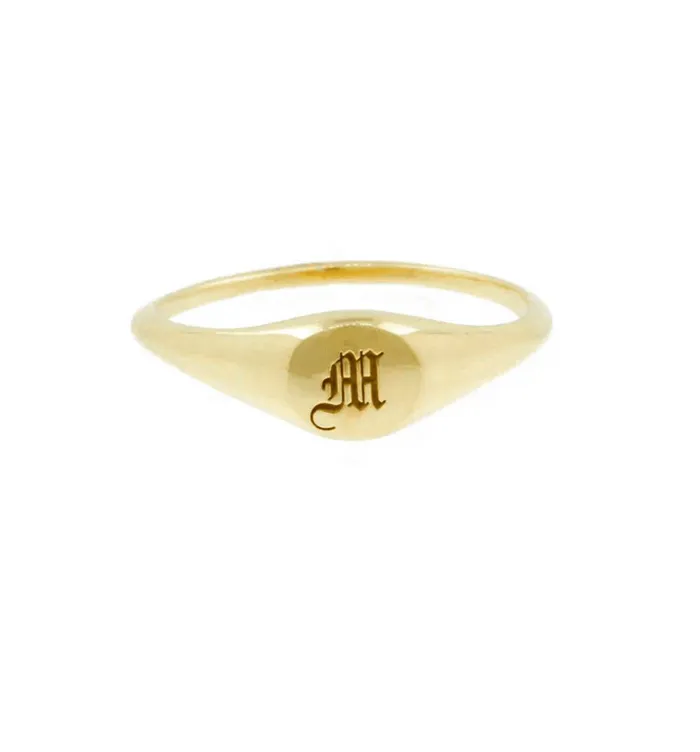 VibeSzn Rings Old English Signet Ring