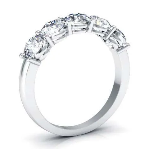 150cttw Shared Prong Round GIA Certified Diamond Five Stone Ring deBebians Rings