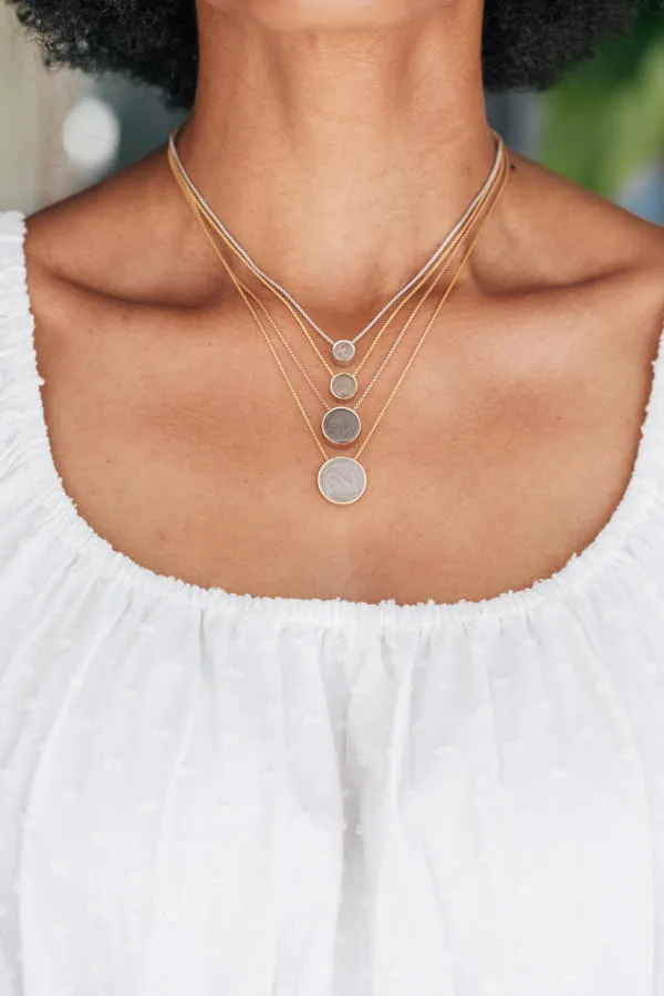 15mm Sliding Solitaire Cremation Necklace in 14K Yellow Gold closebymejewelry Necklaces