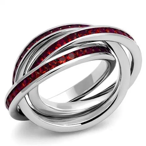 Alamode Rings 3W1333 Rhodium Brass Ring with Synthetic Synthetic Glass in Siam