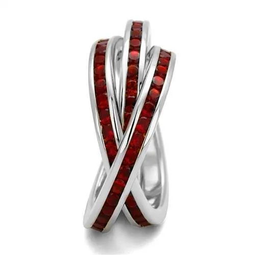 Alamode Rings 3W1333 Rhodium Brass Ring with Synthetic Synthetic Glass in Siam