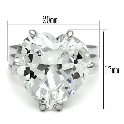 Alamode Rings LOS543 Silver 925 Sterling Silver Ring with AAA Grade CZ in Clear