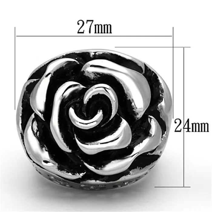 Alamode Rings TK922 High polished no plating Stainless Steel Ring with Epoxy in Jet
