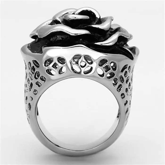 Alamode Rings TK922 High polished no plating Stainless Steel Ring with Epoxy in Jet