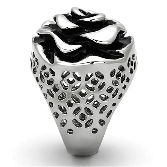 Alamode Rings TK922 High polished no plating Stainless Steel Ring with Epoxy in Jet