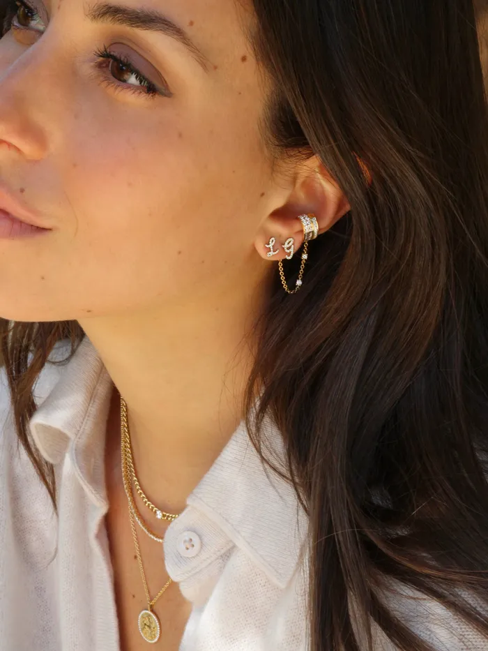 anitako DIAMOND INITIAL STUD Earrings