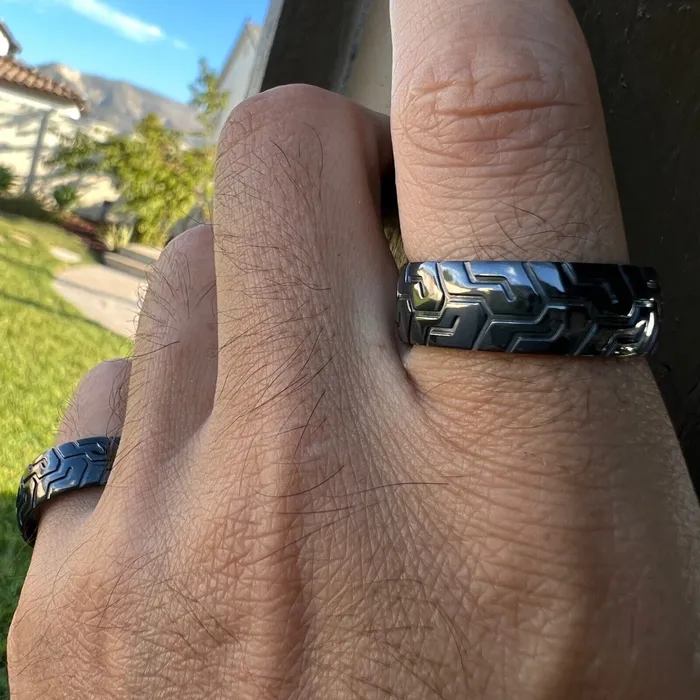 Black Zirconium Sports Car Biker Motorcycle Tire Tread Ring Bling Cartel Rings Black Zirconium Sports Car Biker Motorcycle Tire Tread Ring Bling Cartel Rings