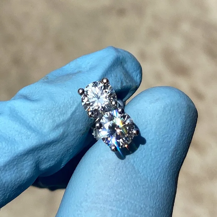 Bling Cartel 2CT TW Moissanite Stud Earrings 925 Sterling Silver Round Pass Diamond Tester 65MM Earrings Bling Cartel 2CT TW Moissanite Stud Earrings 925 Sterling Silver Round Pass Diamond Tester 65MM Earrings