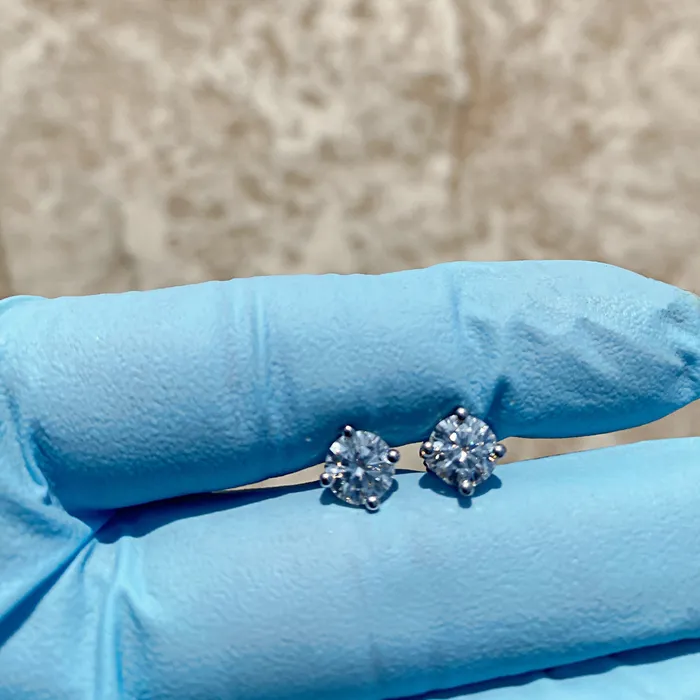 Bling Cartel 2CT TW Moissanite Stud Earrings 925 Sterling Silver Round Pass Diamond Tester 65MM Earrings Bling Cartel 2CT TW Moissanite Stud Earrings 925 Sterling Silver Round Pass Diamond Tester 65MM Earrings
