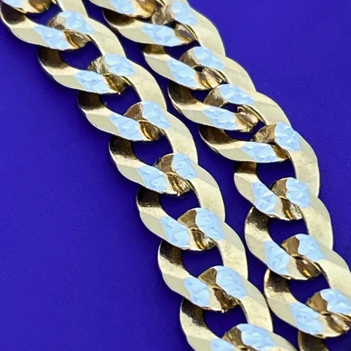 Bling Cartel Admin Necklaces 14K Gold Plated 925 Silver TwoTone Chain DiamondCut Necklace 5MM 24