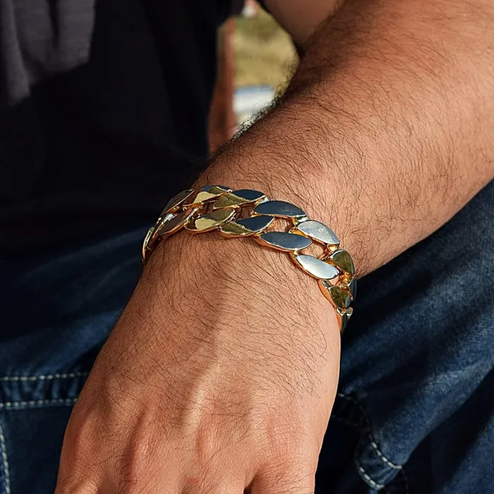 Bracelets Bling Cartel Admin Mens Flat Cuban Link Gold Finish Bracelet 20MM 9 Bracelets Bling Cartel Admin Mens Flat Cuban Link Gold Finish Bracelet 20MM 9