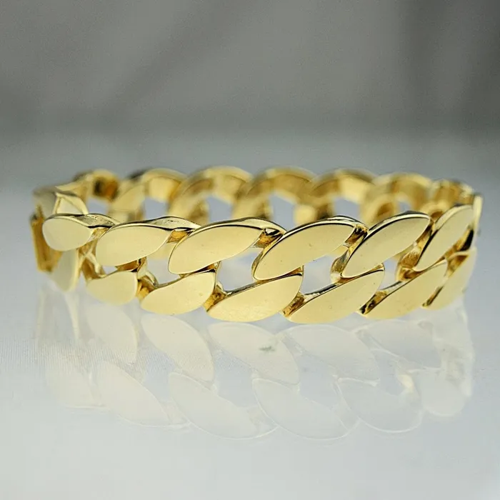 Bracelets Bling Cartel Admin Mens Flat Cuban Link Gold Finish Bracelet 20MM 9 Bracelets Bling Cartel Admin Mens Flat Cuban Link Gold Finish Bracelet 20MM 9
