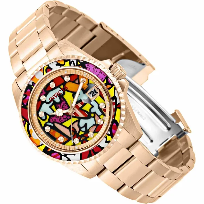 Bracelets Invicta Invicta Womens Quartz Watch Britto Rose Gold Tone Steel Bracelet 32411