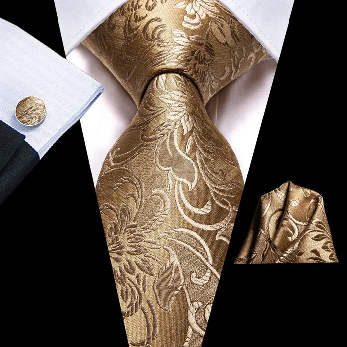 BWG VIP Design Collection Mens Fashion Bright Golden Yellow Jacquard 100 Premium High Quality Silk Ties Divine Inspiration Styles Rings