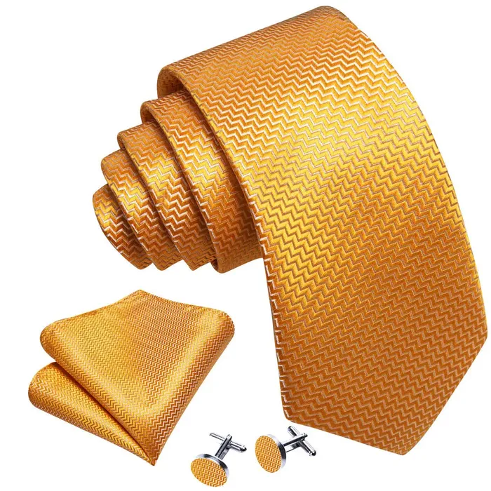 BWG VIP Design Collection Mens Fashion Bright Golden Yellow Jacquard 100 Premium High Quality Silk Ties Divine Inspiration Styles Rings