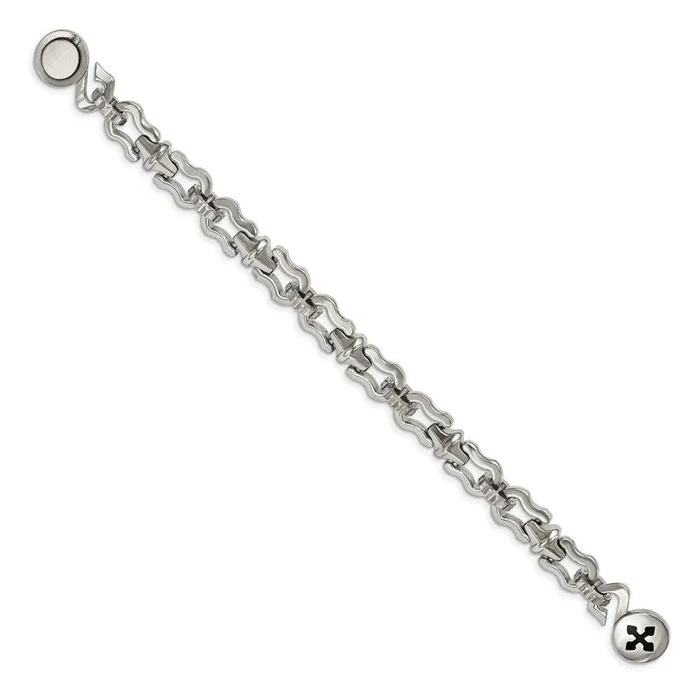 Chisel Bracelets Stainless Steel Polished Magnetic Clasp 85in Bracelet