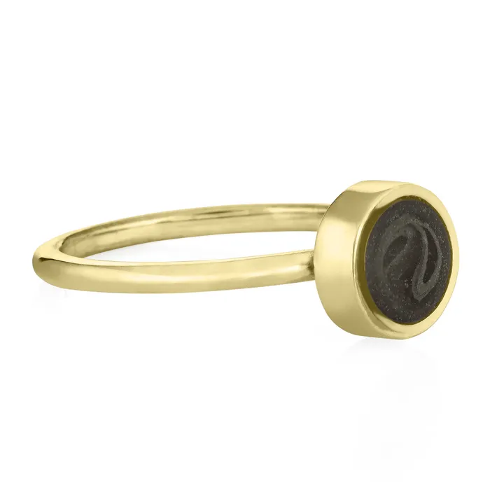 closebymejewelry Rings 8mm Circle Stacking Cremation Ring in 14K Yellow Gold