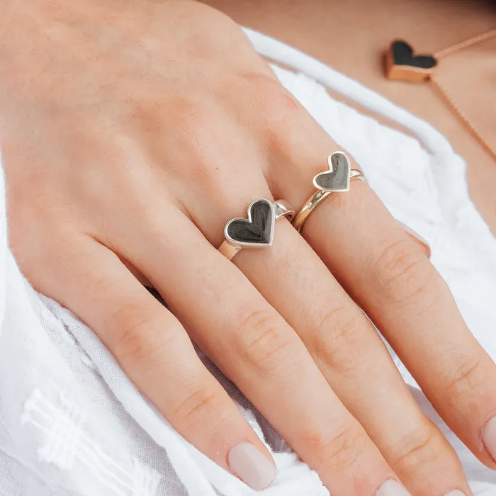closebymejewelry Rings Imprint Heart Cremation Ring in Sterling Silver