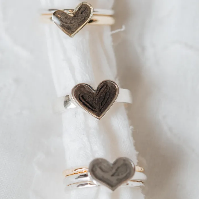 closebymejewelry Rings Imprint Heart Cremation Ring in Sterling Silver