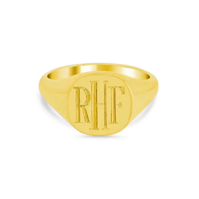 deBebians Rings Womens Square Signet Ring Medium Hand Engraved Roman Monogram deBebians Rings Womens Square Signet Ring Medium Hand Engraved Roman Monogram