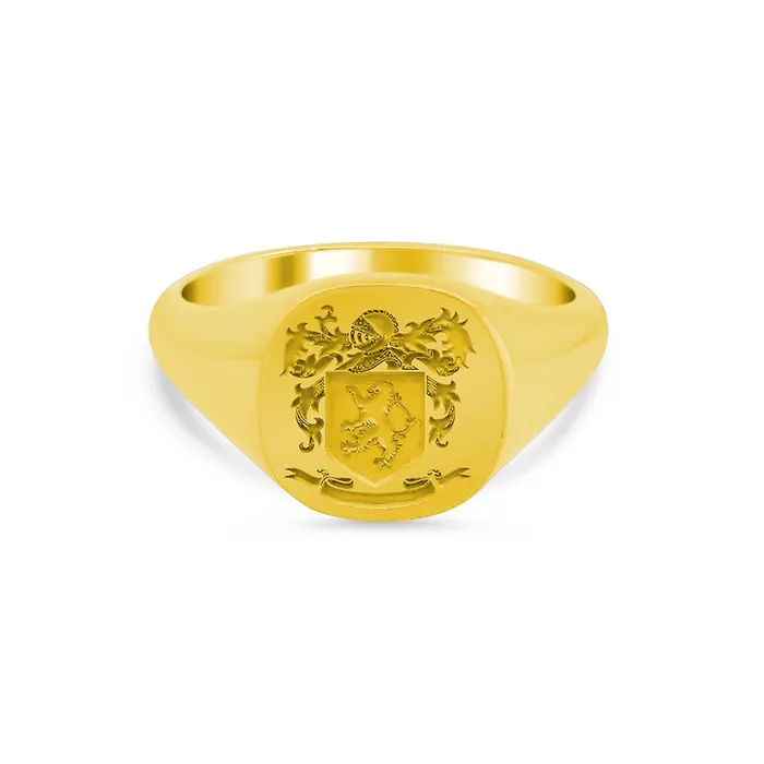 deBebians Womens Square Signet Ring Medium Laser Engraved Family Crest Logo Rings deBebians Womens Square Signet Ring Medium Laser Engraved Family Crest Logo Rings
