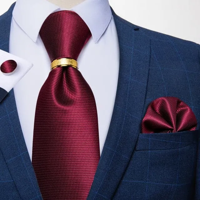 Divine Inspiration Styles Rings DBG VIP Design Collection Mens Fashion Silver Gray Stripes 100 Premium Quality Silk Tie Set
