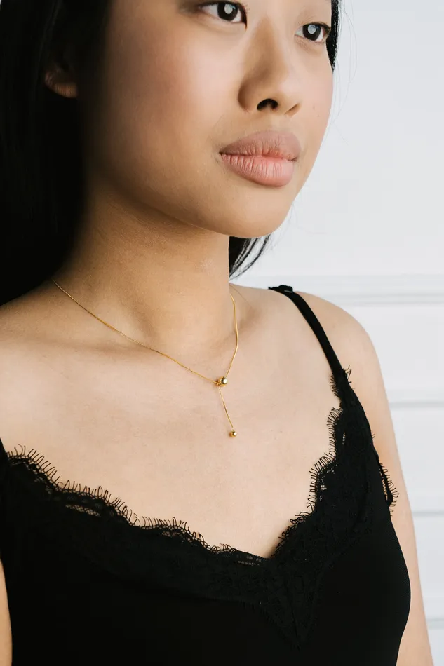 Double Bubble Necklace Gold KTY Necklaces