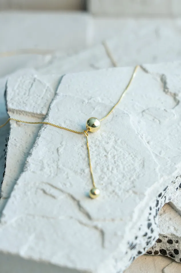 Double Bubble Necklace Gold KTY Necklaces