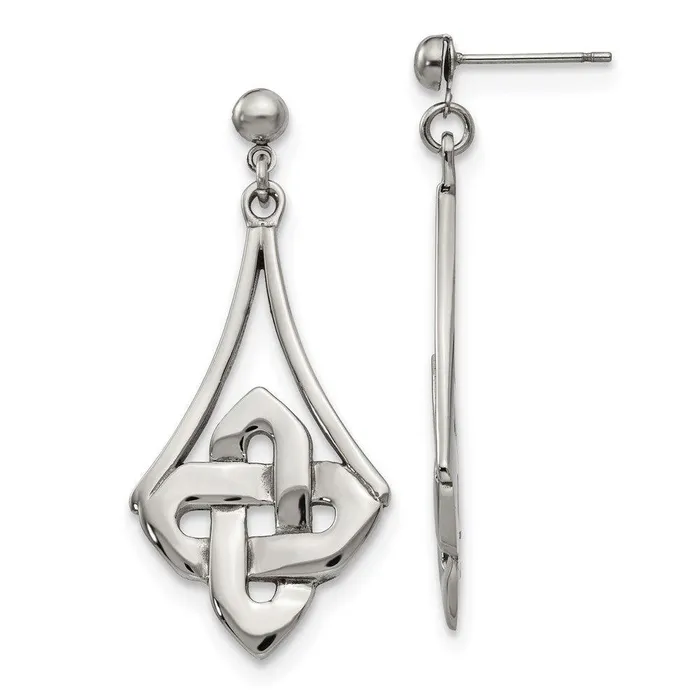Earrings Chisel Stainless Steel Polished Post Dangle Earrings