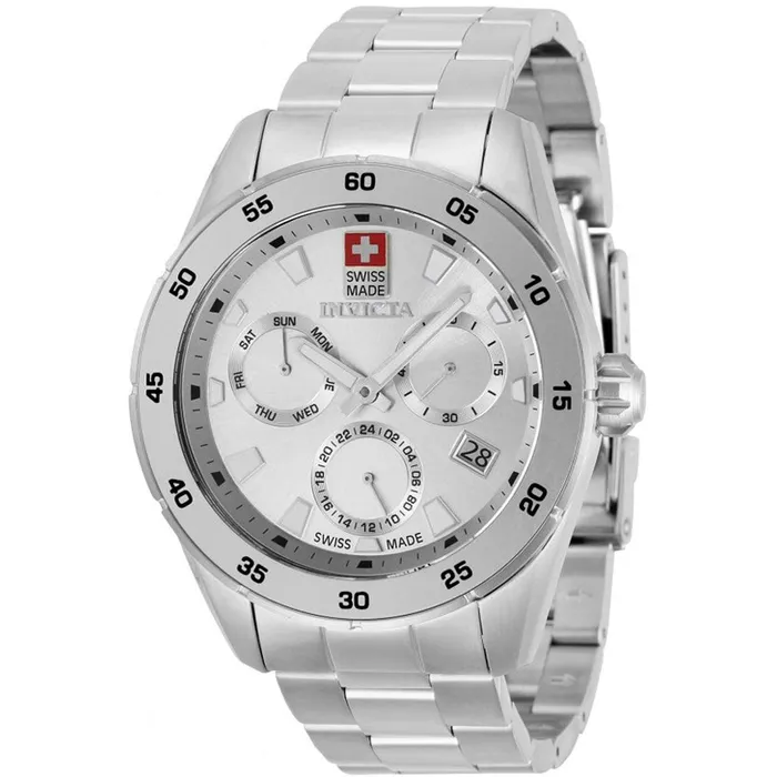Invicta Bracelets Invicta Mens Watch Pro Diver Quartz DayDate Silver Tone Dial Bracelet 33472