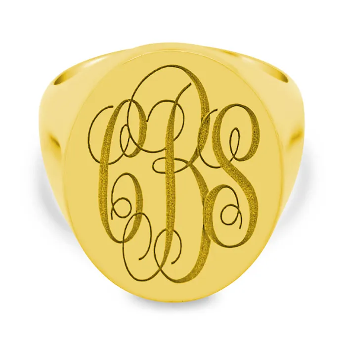 Mens Oval Signet Ring Extra Large Laser Engraved Script Monogram deBebians Rings Mens Oval Signet Ring Extra Large Laser Engraved Script Monogram deBebians Rings