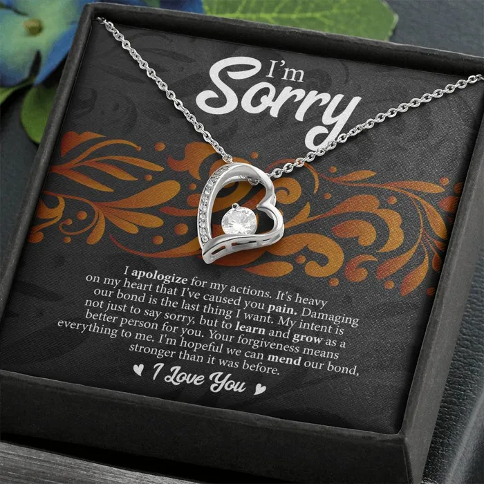 Necklaces ShineOn Fulfillment Im Sorry Message Card Necklace