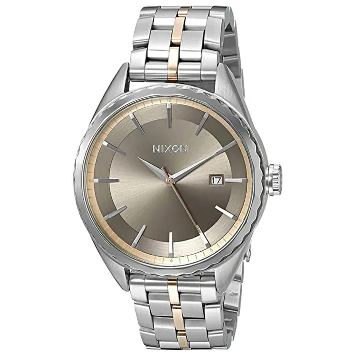 NIXON Bracelets Nixon Womens Quartz Watch Minx Taupe Dial Two Tone Bracelet A9342215