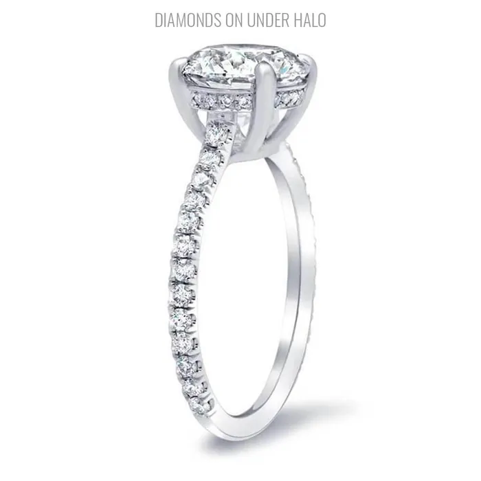 Pave Diamond Aquamarine Engagement Ring deBebians Rings